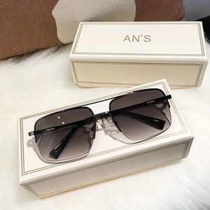 Vintage Square Gray Men Half Frame